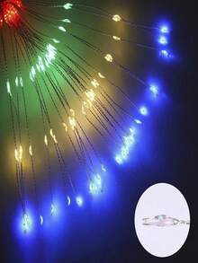 Solar-Powered Fireworks Outdoor Lamp, Garden Path Lamp, Lawn And Garden Decorative Atmosphere Lamp, With 8 Lighting Modes, Colorful Light Fireworks Flashing Solar Waterproof Lamp, Suitable For Gardens, Gardens, Lawns, Paths, Parties And Festival Decorations, Solar Garden Decoration. - 煙火 - 查看 4