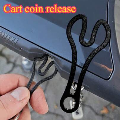 1pc Plastic Shopping Cart Unlock Coin Keychain, Supermarket Shopping Cart Unlock Tool, Reusable, Portable, Suitable For Unlocking And Releasing Supermarket Shopping Carts, Compact Sturdy Structure, Novel Keychain, Suitable For Birthday Gifts, Home Decor, Holiday Decor, Can Replace Coins As Novel Decor