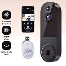 500M Long Range Wireless Intercom Doorbell, Wireless Doorbell Chime For Villa Yard, Wireless Doorbell Camera With Two-Way Audio And Night Vision, Suitable For Indoor And Outdoor Use - Multicolor - View 11