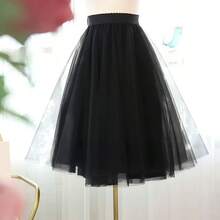 1pc Women's Mesh Skirt 70cm Versatile Runway Style Halloween - Multicolor - View 2