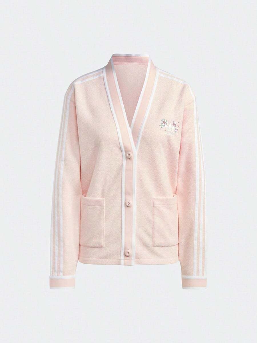 Adidas 女款針織休閒夾克,附保暖內裡,春秋款 - 冰晶粉 - 查看 1