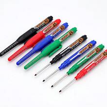 2pcs/Set Creative Multi-Purpose Deep-Hole Marking Pens - Black/Blue/Red, 45mm Long Tip For Quick-Drying Carpentry Marking, Suitable For Construction, Bathroom And Woodworking, Essential Item For Engineers - Multicolor - View 8