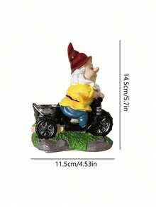 Estatua artesanal de un anciano con barba blanca montando una motocicleta, adorno de jardín, regalo de festival enanito - B - Ver 7
