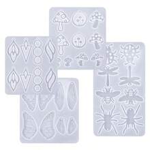 1件装DIY吊坠耳环系列硅胶模具 几何镂空蘑菇天使翅膀昆虫耳环吊坠模具 - 多款 - 查看 8