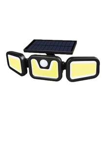 1pc 3-Head Integrated Solar Light, 120° Wide Angle Sensor, Waterproof, Multi-Level Brightness Adjustment. Suitable For Yard, Fence, Garage Entrance, Villa Exterior, Balcony, Patio And Community Walkway Lighting Scenarios. - Three-headed Lamp - View 11