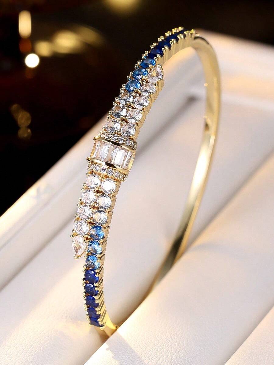 1pc Luxury Unique Mixed Color Cubic Zirconia Nail Shaped Women's Exquisite Bracelet, Suitable For Parties And Music Festivals - Bracelet - View 1