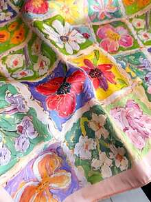 1pc Vintage Painting Style Colorful Floral Scarf, Multi-Purpose Hair Tie & Decorative Neckerchief,Travel Essential,Beach Towel - Multicolor - View 2
