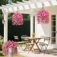 4 ramos de flores artificiales de campanilla rosa - Flores artificiales para exteriores, decoración de flores silvestres para exteriores, adecuadas para regalos, decoración interior y exterior, jardín, porche, casa de campo, patio, decoración colgante, decoración de verano y otoño, temporada de bodas y otras ocasiones - Adecuado para el Día del Maestro, aniversario, Oktoberfest, rosas, arte, ramos, flores artificiales, centros de mesa, flores, flores frescas para decoración, flores artificiales para decoración, centros de mesa, decoración de bodas, flores de boda, plantas, decoración de dormitorio - Multicolor - Ver 8