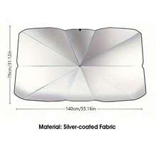 1 pieza Parasol de coche plegable y portátil, parasol de ventana, cubierta protectora contra rayos UV para parabrisas, se adapta a sedanes y SUV, enfría rápidamente el interior del coche - Plateado - Ver 11