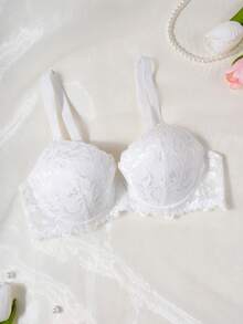 Áo ngực có gọng, ren, thời trang và thoải mái dành cho nữ - trắng - Xem 7
