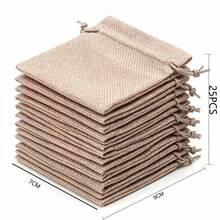 25pcs Gift Packaging Bags With Drawstring, Burlap Gift Bags For Christmas Tree Decoration, Candy & Gift Wrapping, Multi-Purpose Small Item Storage Bags - View 11