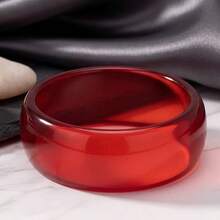 1pc Oversized Red Fashionable Bracelet, Suitable For Women's Daily Wear And Gift (Size Deviation 3mm/0.11 Is Normal) Geometric Pattern Elements - Red Series Bracelets - View 11