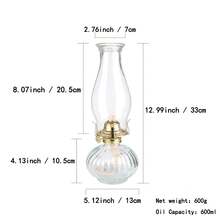 amanigo Aesthetic Vintage Ribbed Glass Kerosene Lamp Retro Oil Lantern For Wedding Room Decor - 1PC - View 5