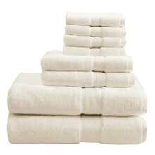 Park - Toallas de baño de Lujo de 800 g/m² 100% algodón Juego de Toallas de baño de Lino de Gran tamaño 8 Piezas Incluyen 2 baños 2 Manos y 4 lavadas Color Crema - Crema - Ver 9