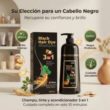 500ml Black Color Shampoo For Men And Women, 3-In-1 Argan Color Shampoo, Semi-Permanent Gray Coverage - Black - View 10
