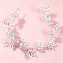 1pc Floral & Pearl Headband, Handmade Luxurious Versatile Accessory For Wedding, Birthday Party, Photography, Casual Outings, Vacation - Multicolor - View 9