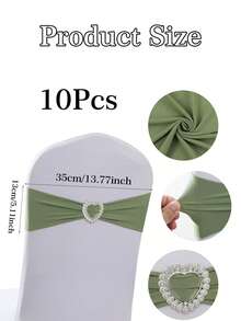 10/50 Stück 13*35cm herzförmige Schnallen Elastikbänder für Stühle, geeignet für Hochzeit, Party, Geburtstag, Babyparty, Abschlussfeier Dekoration - Verschiedenfarbig - Übersicht 20
