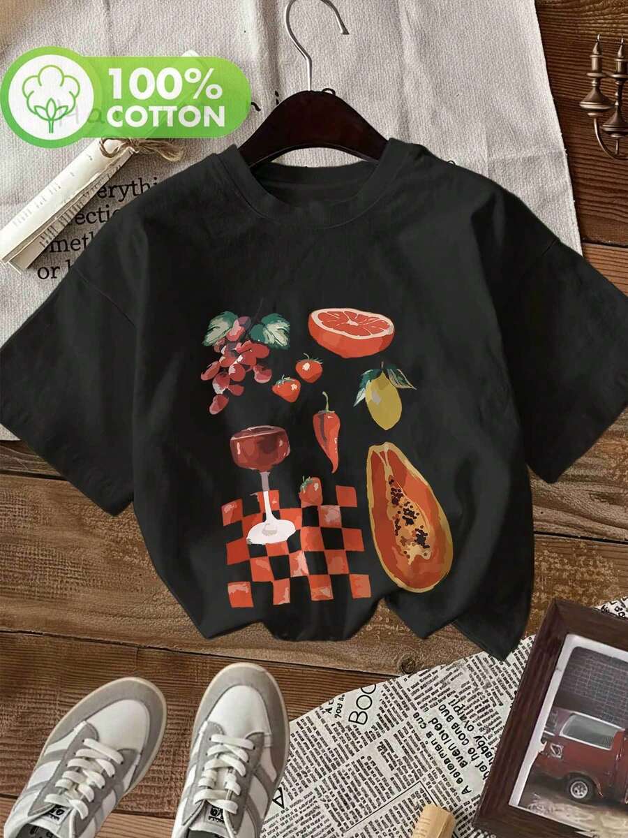 Plus Size T-Shirts - Black - View 1