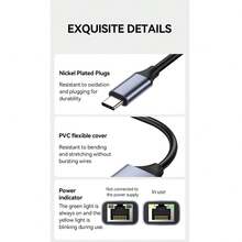 VegGieg USB 2.0 100Mbps 无线网络适配器，即插即用，Type-C/USB 转 RJ45 铝合金外壳，以太网转换器，兼容笔记本电脑、台式机、交换机 - 查看 10