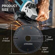 100毫米金刚石切割片，金属切割片，焊接不锈钢金刚石圆锯片 - 黑色1件 - 查看 2