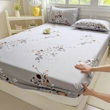 3pcs Printed Bedding Set (1 Fitted Sheet + 2 Pillowcases), Skin-Friendly Fabric Fitted Sheet Set Including Pillowcases, Without Filler, Home Bedding Set, Machine Washable - One Leaf Heralds Autumn - View 5