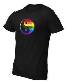 Playera Yin Y Yang Lgbt Pride - Negro - Ver 4