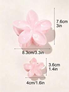 3pcs/Set Spring/Summer Bohemian Style Gradient Marble Pattern Daisy Flower Hair Clips, Small & Large Sizes, Suitable For Daily Outing And Travel Summer Hair Accessories Beach Claw Clips Vacay Hair Claws,Festival,Birthday - Marble Light Pink - View 4