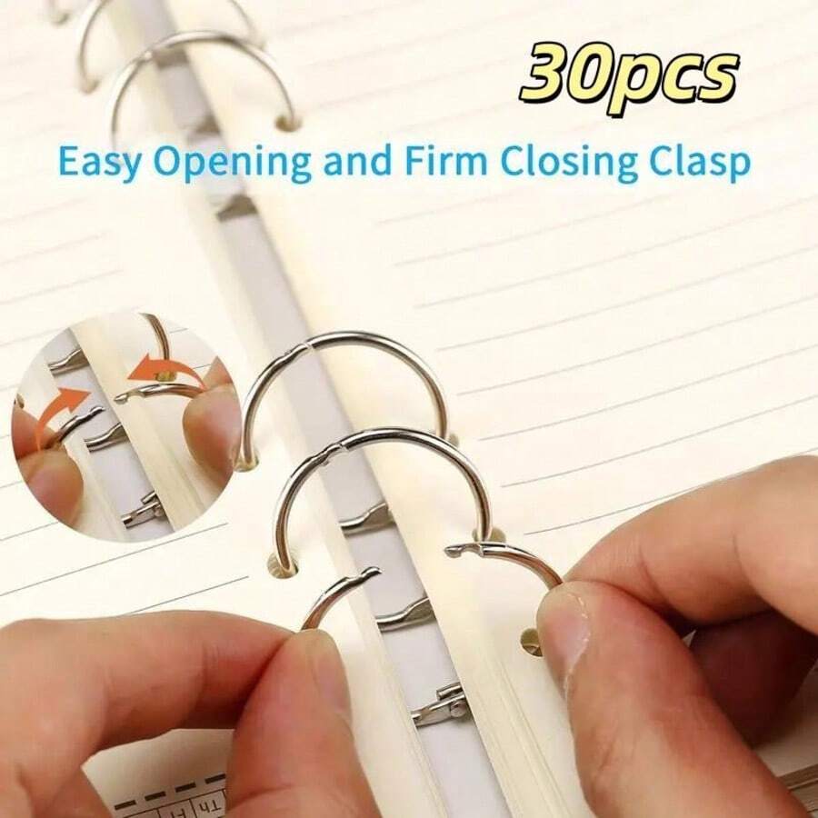 30个1英寸活页夹环，活页夹环，闪卡环，索引卡环，夹环