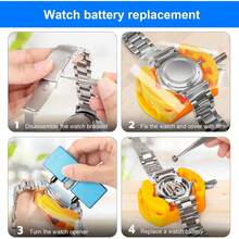 Watch Battery Replacement Tool, Watch Case Back Rotating Opener Wrench, Watch Case Opening Tool, With Watch Case Back Holder, Only Suitable For Watches With Slots - Watch Back Cover Opener - View 3