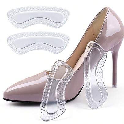 1 Pair Silicone Heel Cushions, Invisible Anti-Slip Heel Pads, Suitable For High Heels