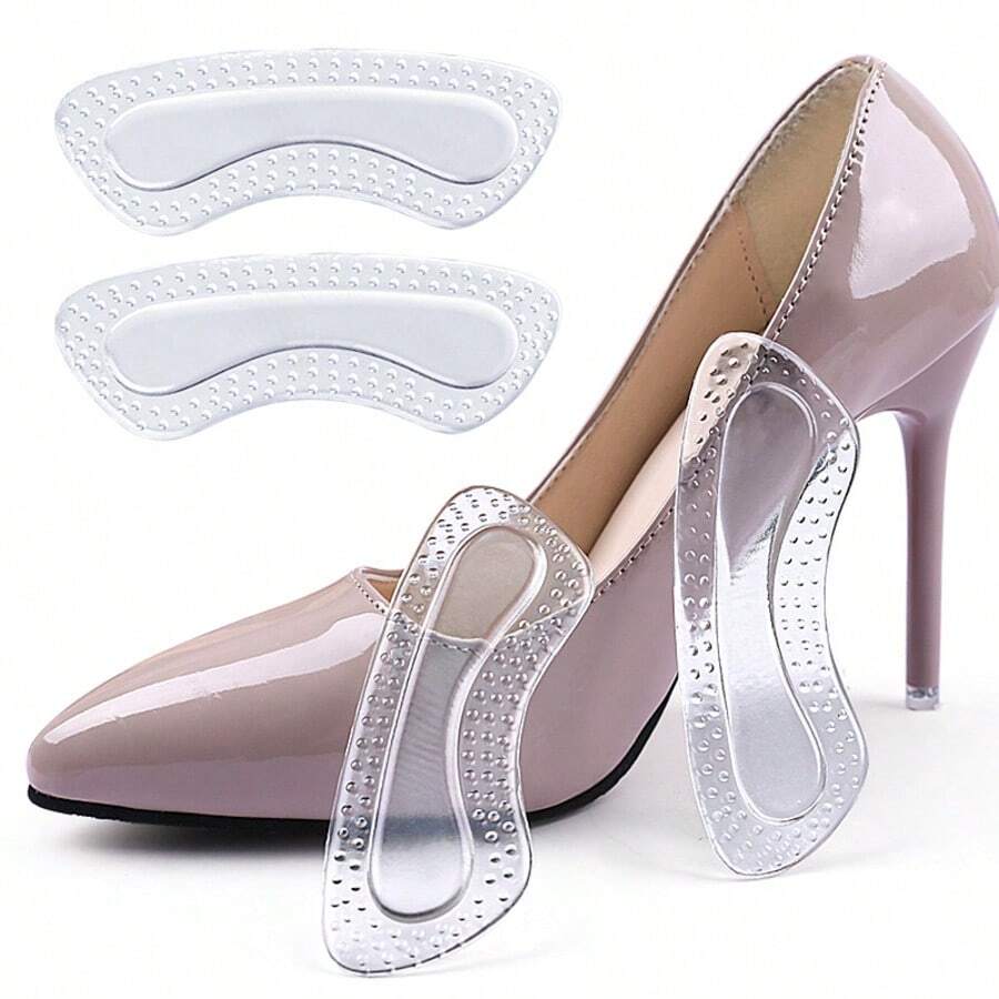 1 Pair Silicone Heel Cushions, Invisible Anti-Slip Heel Pads, Suitable For High Heels - Clear - View 1