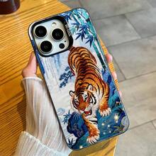 Ukiyo-E Style Tiger Tortoise Print Phone Case For  16 17 15 14 12 13 Pro Max Black Candy Matte Shockproof Cover.Holiday Accessories. - z1 - 查看 8