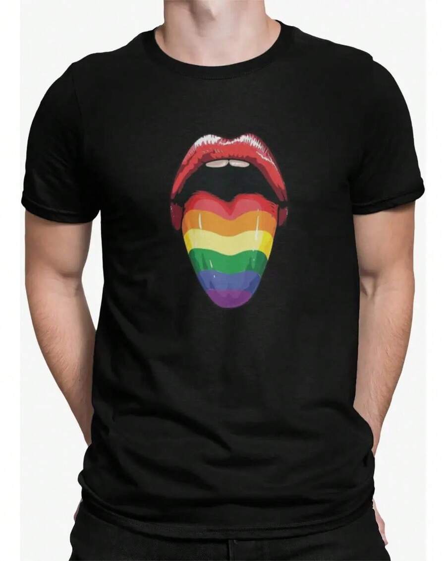 Playeras De Labios Pride - Negro - Ver 1
