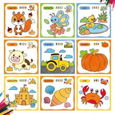 beartale 10 cuốn sách tô màu chủ đề động vật và đời sống thường nhật, đồ chơi Montessori, đồ dùng nghệ thuật giáo dục vui nhộn, đồ chơi tương tác cho trẻ học sớm, sách hoạt động, đồ dùng học tập, văn phòng phẩm học sinh, sách tô màu, quà tặng du lịch, quà sinh nhật mầm non, quà tặng tựu trường.