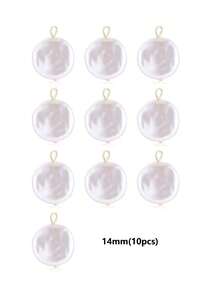 Bộ 10 món phụ kiện trang sức bằng thép không gỉ đính ngọc trai giả, tự làm khuyên tai, vòng cổ, vòng tay, phụ kiện chế tác trang sức. - Mặt dây chuyền ngọc trai 10 mảnh - Xem 9