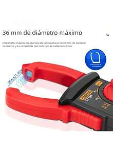 Medidor de abrazadera digital 4000 cuentas, multímetro de abrazadera de rango automático, mide voltaje , corriente CA, resistencia, capacitancia, frecuencia, prueba de diodos, prueba de NCV, Multimetro de Gancho, Pinza Amperimétrica con NCV y Pantalla Retroiluminada, Multímetro  Capacitancia, Resistencia, Pruebas Live Wire, Diodos, Continuidad - Rojo - Ver 8
