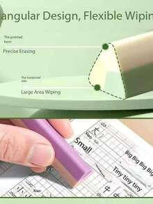 Triangular Erasers, Smudge-Free, Crumb-Free, Clean, Cute Ink Stamp Multicolor - A - View 8