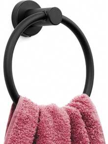 Stainless Steel Bathroom Towel Ring, Wall-Mounted Towel Rack, Round Bathroom Hand Towel Ring, Towel Holder, Bathroom Towel Rack, Bathroom Decor, Mother's Day Gift - A - View 6