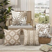 4pcs Bohemian Geometric Pattern Pillow Covers | Made Of Polyester, Zipper Closure, Suitable For Living Room And Bedroom, Machine Washable (Single-Sided Printing, Pillow Insert Not Included) - A - View 7