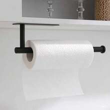 1 Giá đỡ khăn giấy gắn dưới tủ bếp - Có thể dán hoặc khoan lỗ, Giá treo khăn giấy nhà bếp gắn tường, Thép không gỉ 304, 13 inch - Màu đen - 13 inch - Xem 1