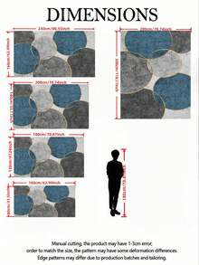 豪华室内装饰地毯，新款短绒材质室内地毯，客厅地毯，沙发地毯，卧室地毯，滑动地毯，餐厅厨房地毯，办公椅垫，玄关垫，户外野餐垫，婴儿爬行软地毯，户外露营地毯 - 多色(A) - 查看 3