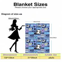 1pc Cartoon Football Print Flannel Blanket - Soft & Comfortable, Suitable For Outdoor, Travel, Camping, Sofa, Bedding - Modern Funny Cartoon Minimalist Print, Comfortable Bedding Accessory For All Seasons, Versatile - Multicolor - View 14