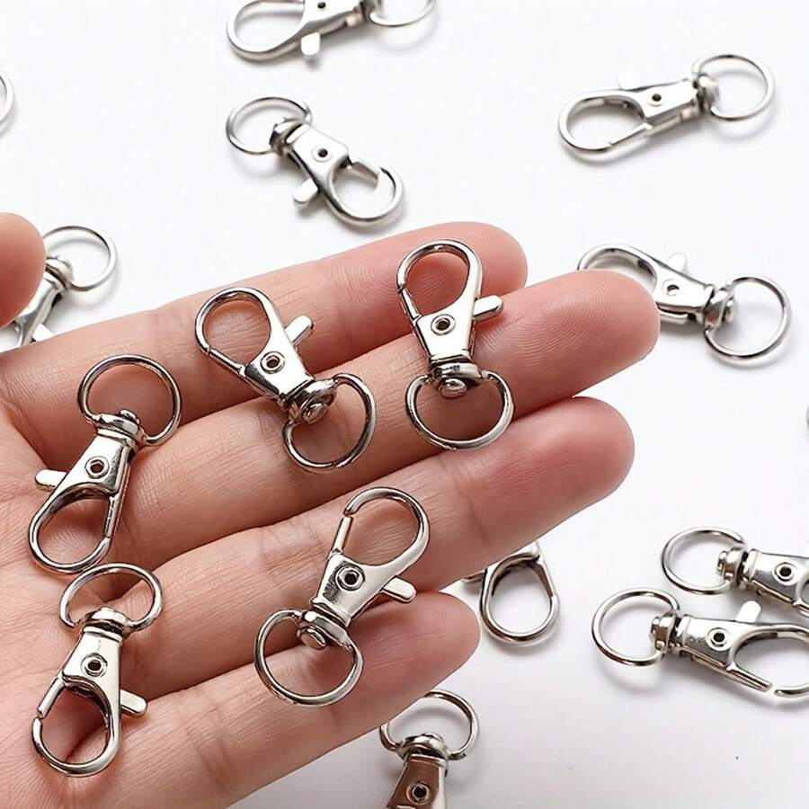 20/50/100pcs Zinc Alloy Swivel Lobster Clasp Keychain, High Quality Metal Claw Clasp, Suitable For Lanyards, Key Chains, Rings, Handbags, Tags, Jewelry Making And DIY Crafts, Versatile Daily Use - Keychain - View 1