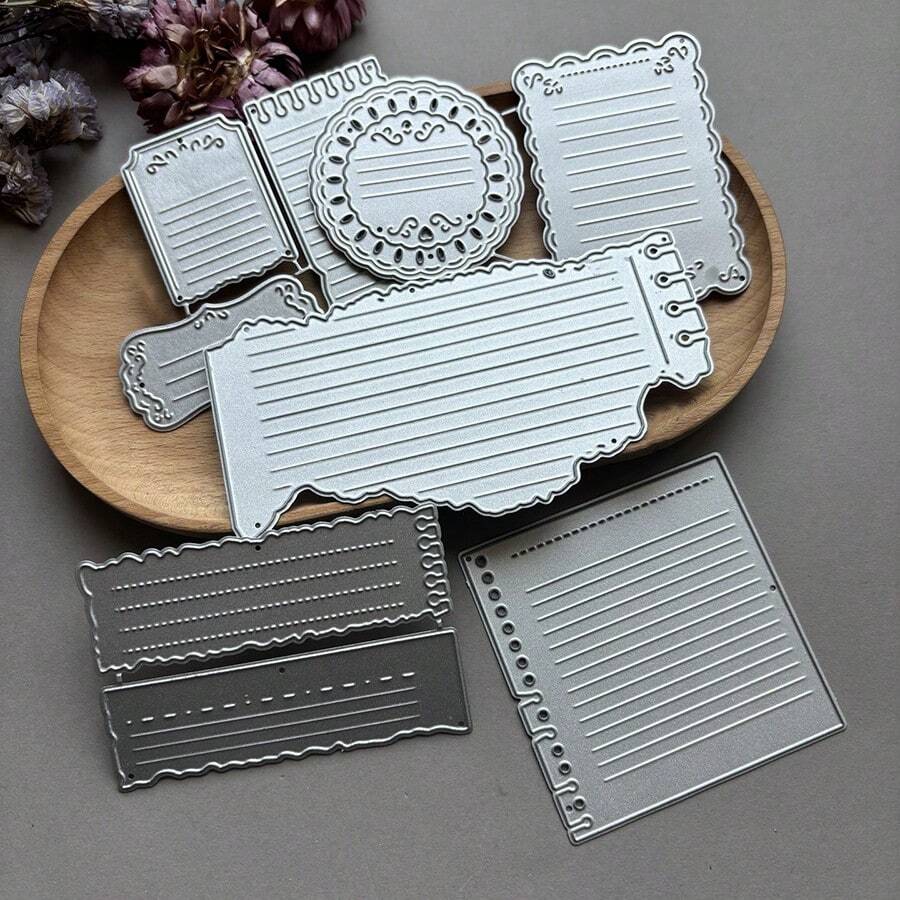 1 khuôn cắt giấy thủ công hình trang sách, khuôn cắt kim loại, khuôn dập nổi DIY, khuôn mẫu, khuôn cắt giấy để làm thiệp và trang trí album. - LG26-8012 - Xem 1