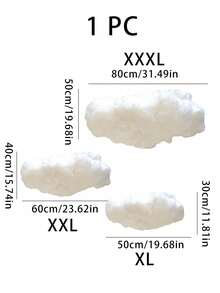 1pc Artificial Cloud Decor, Multiple Sizes Available, Suitable For Living Room, Bedroom And Ceiling Decoration, Can Be Used As Feature Wall, Wedding/Birthday/Display Decor, Home Decor, Room Decor And Wall Decor - White - View 11