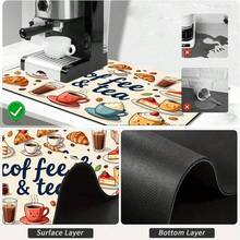 1pc Polyester Fiber Absorbent Drip Mat, Coffee & Tea Themed Pattern, Suitable For Dining Table, Cafe, Multi-Purpose Drainage Mat, Home Gift, Desktop Decor - XYLSD-190 - View 10