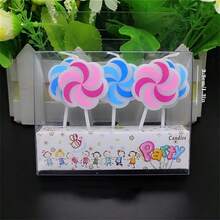 5 pièces/set Bougies éoliennes bicolores créatives, décorations de gâteau pour anniversaire, anniversaire, célébration de fête - Voir 3
