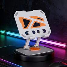 720° Rotatable Carbon Steel Desktop Tablet Stand - Triple-Axis Adjustable, Heavy Duty, Suitable For Phones/Tablets With Perforated Heat Dissipation Back Plate - For Office, Streaming, Gaming, Desktop Tablet Holder, Online Class Learning Stand, Adjustable Phone Mount - View 1