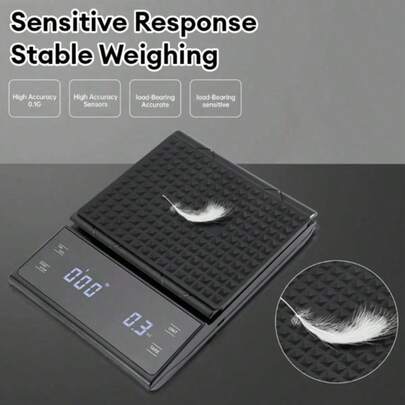 Digital Coffee Scale With Flow Rate Display, Automatic Timing, Digital Kitchen Food Scale, Tare Function, Espresso Scale, 0.1g/2kg - Coffee Scale