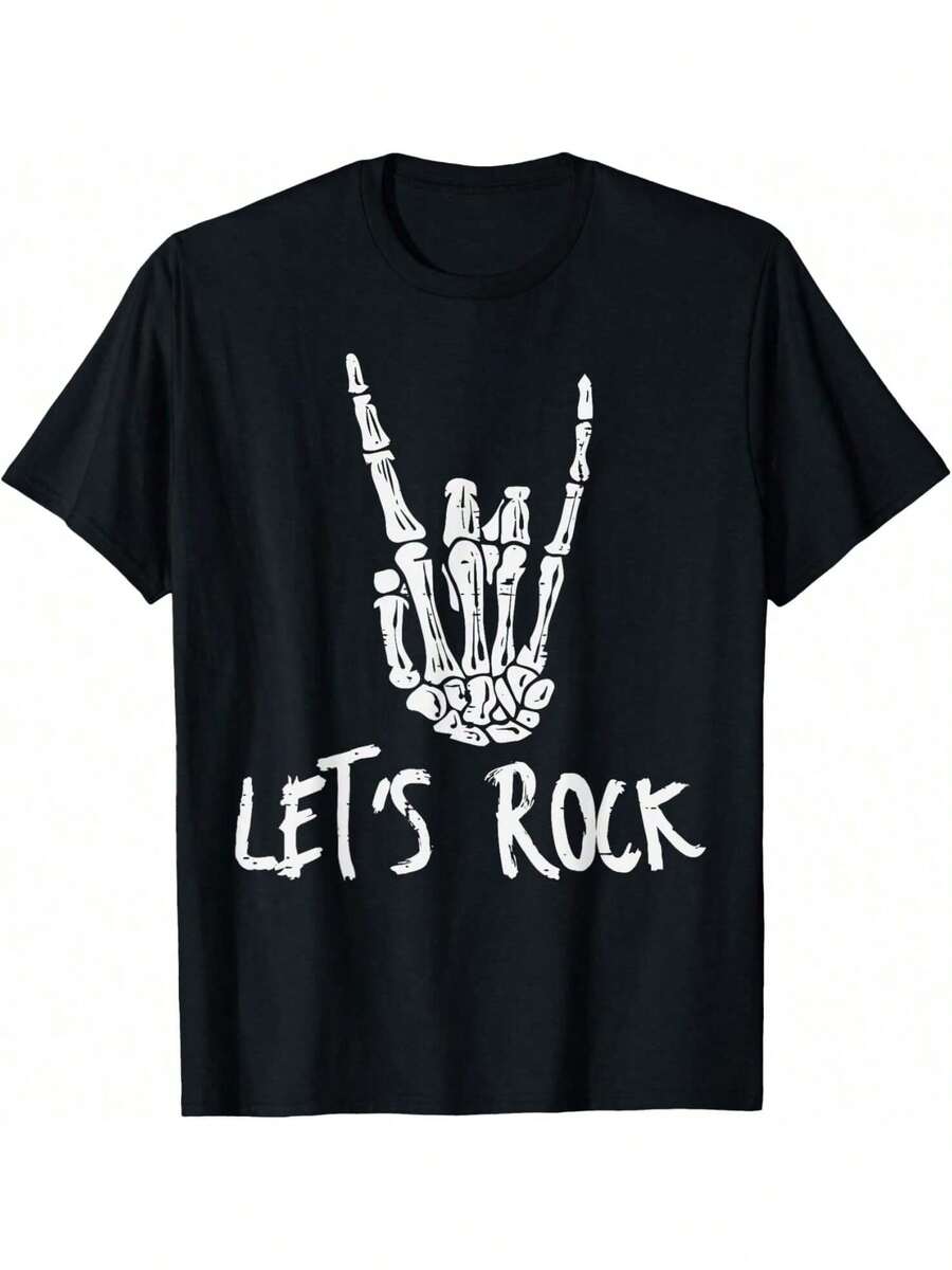 Men's Funny T-Shirt Graphic T-Shirt For Men Guitar Pick T-Shirt Soft Fabric, Breathable, Comfortable Short Sleeve T-Shirts Perfect For Summer - Bàn tay lắc xương - Xem 1